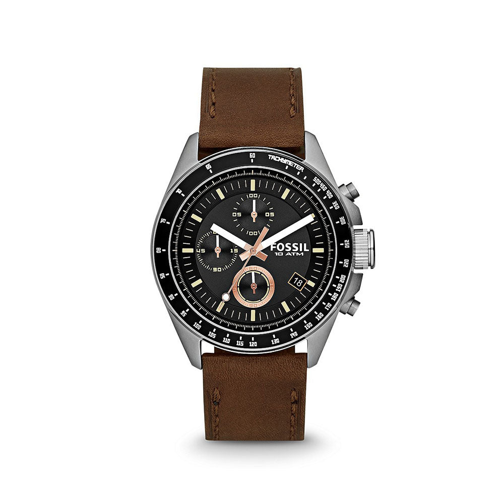 Fossil Decker Chronograph Brown Leather Men's Watch
